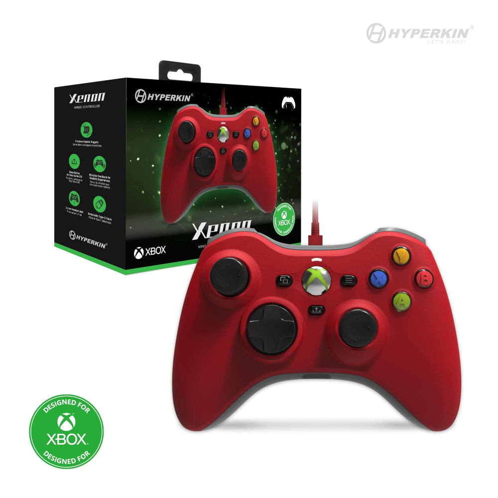 XBOX One/Series, Windows PC Wired Controller Red -Xenon