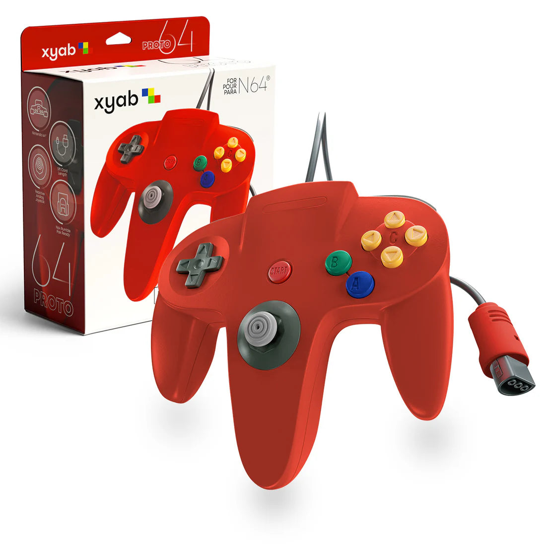 XYAB N64 Wired Controller-Red