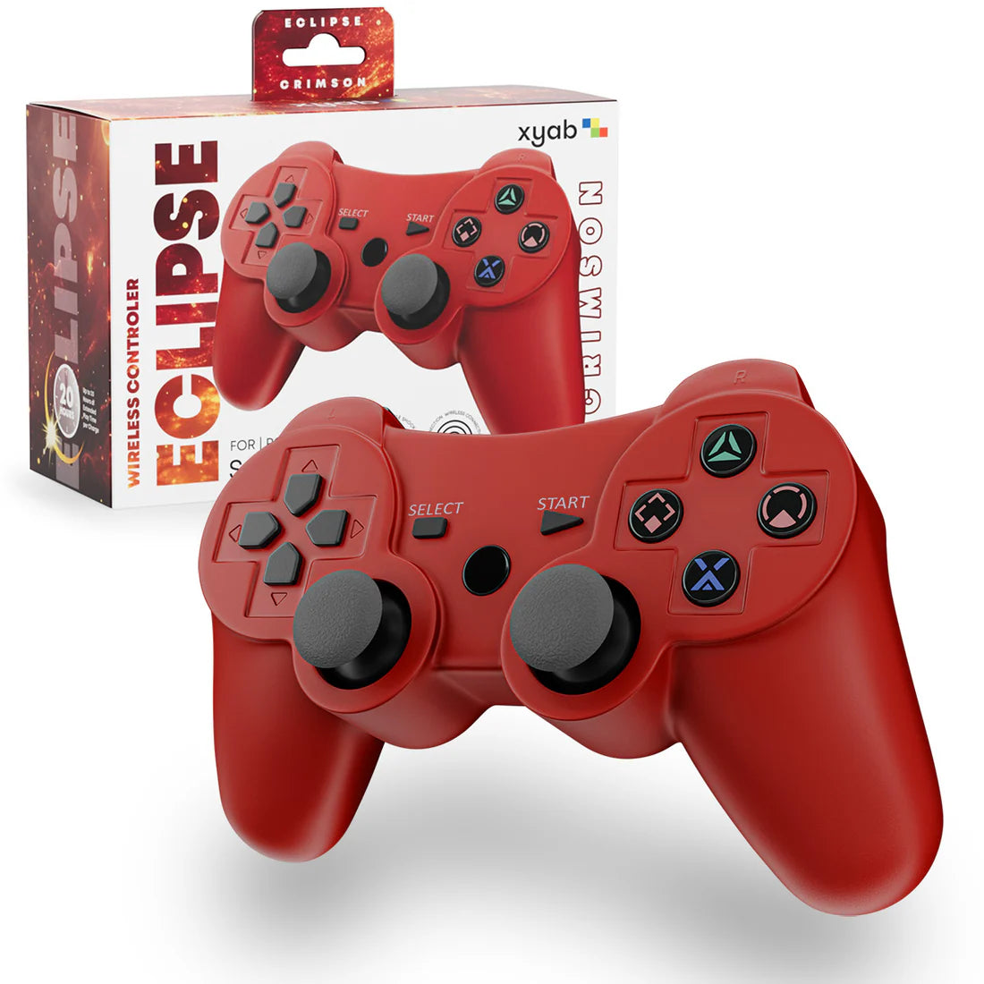 XYAB PS3 Wireless Controller Red Eclipse