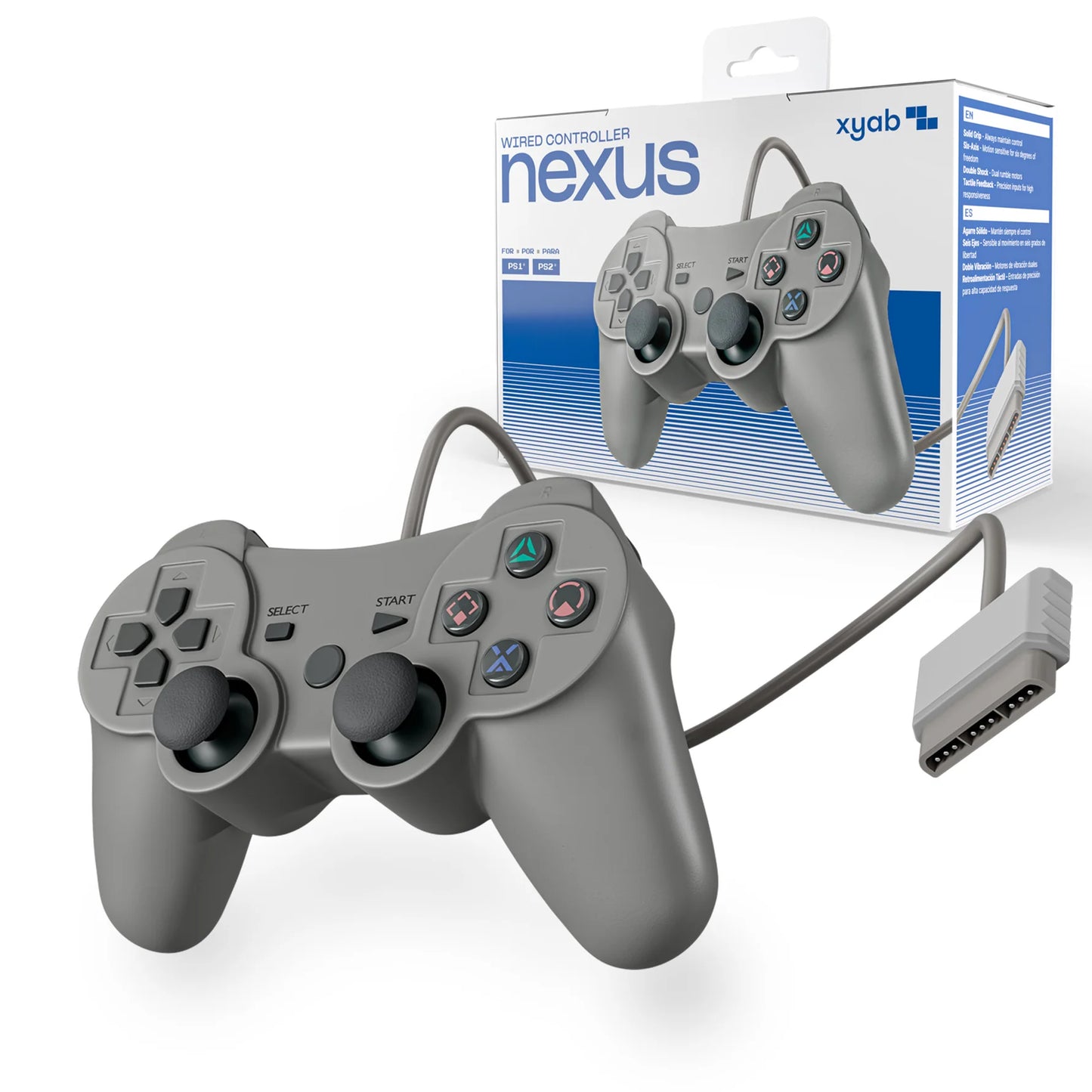 XYAB PS1/PS2 Wired Controller-Gray-Nexus