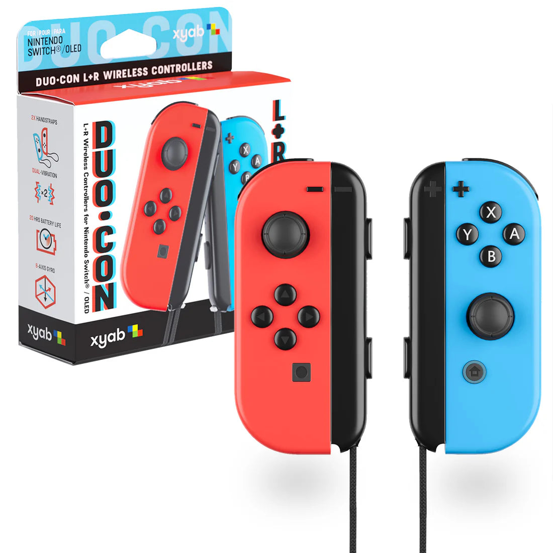 XYAB Switch Duo Con Wireless Controllers Red & Blue