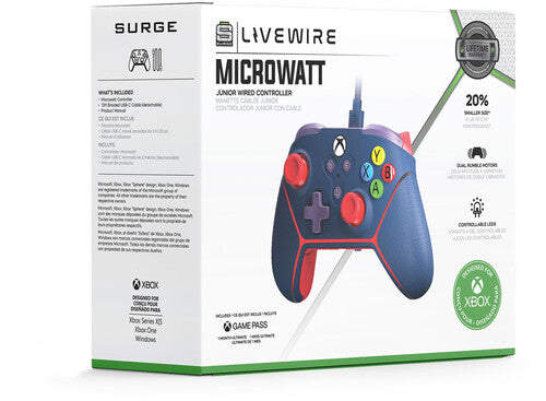 Microwatt Wired Controller for Xbox One/Series X/S-Blue & Red