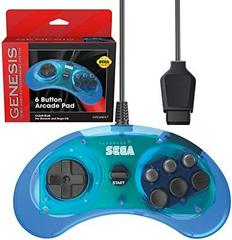 Retro-Bit Sega 6 Button Arcade Pad [Clear Blue] New